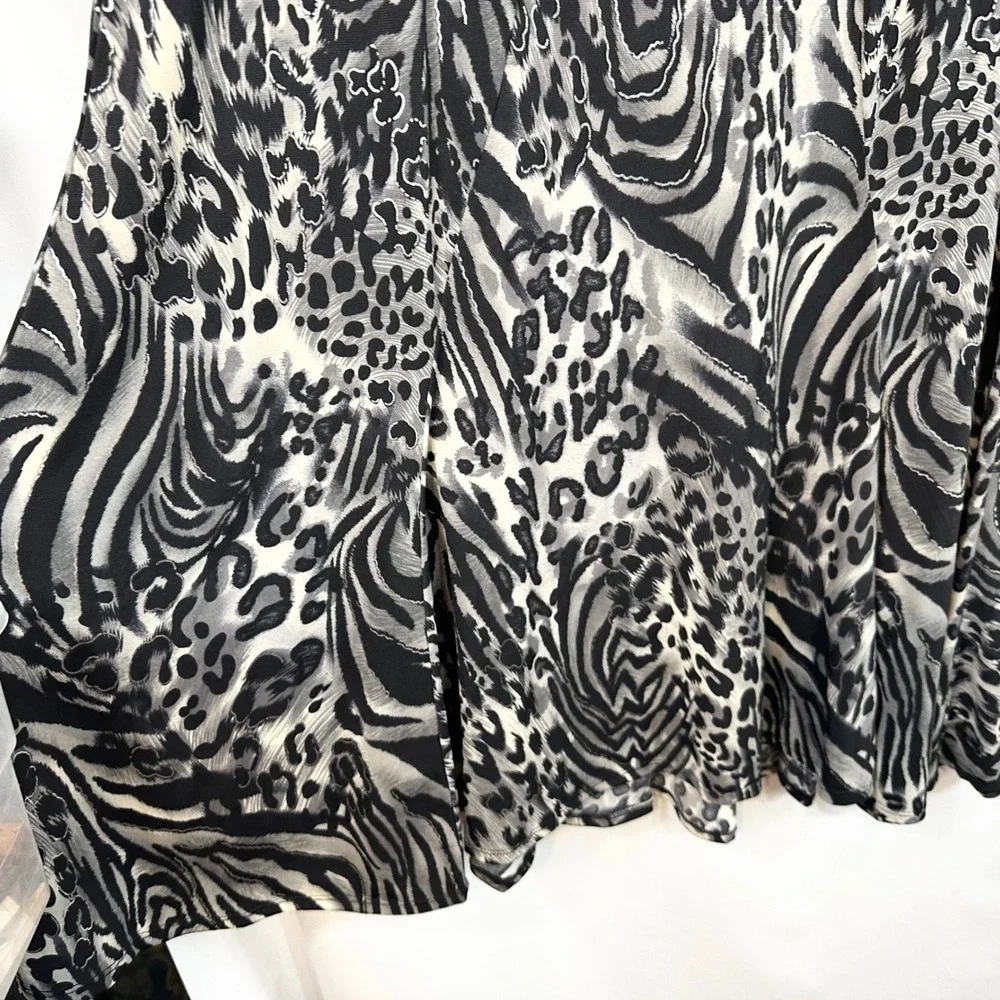 Simonton Says Large Midi Skirt Mixed Animal Black Whimsigoth Grunge 90s VTG 1367